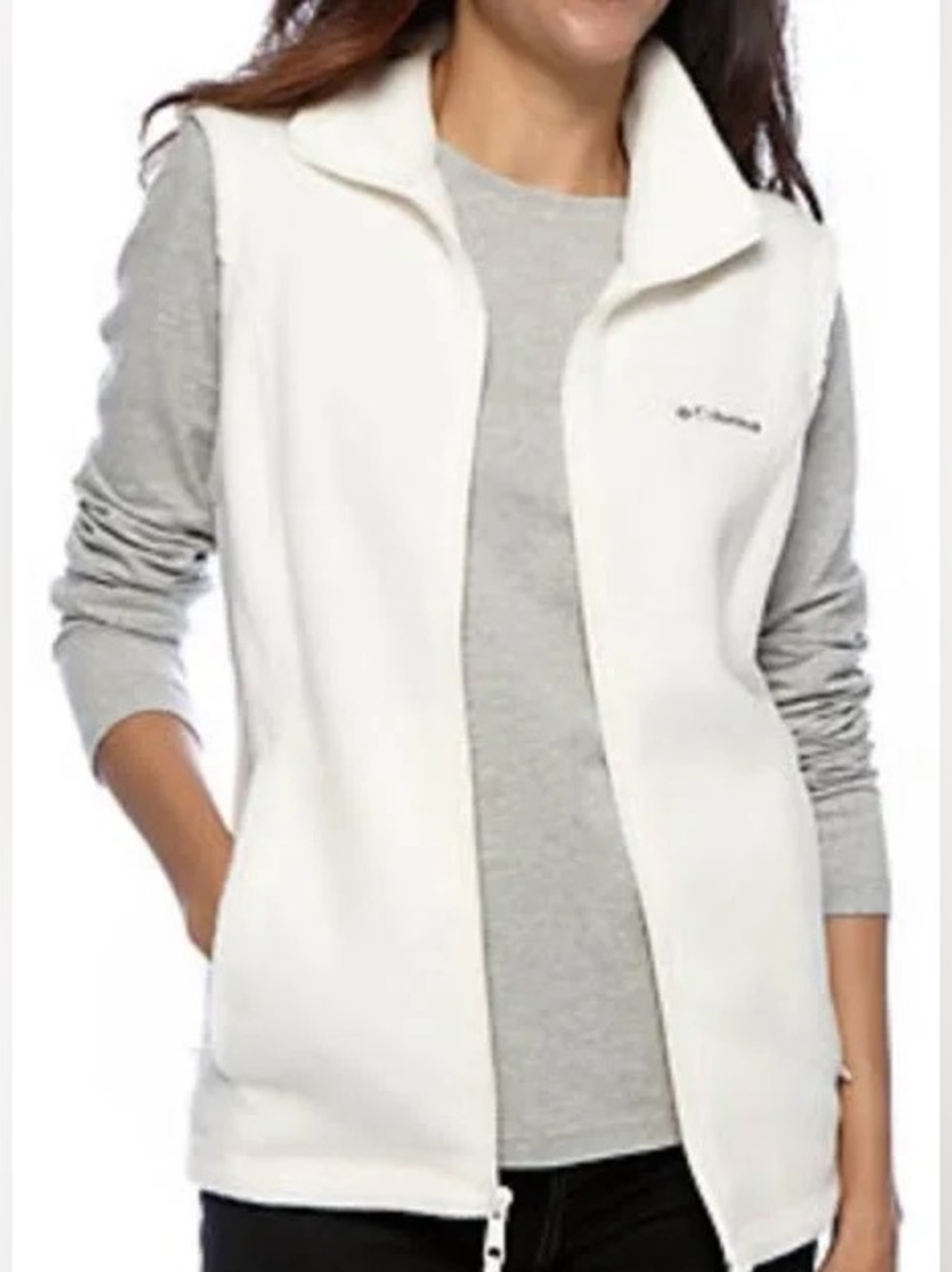 Women’s Columbia White Fleece Vest Size Medium
